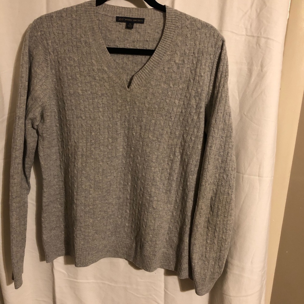 346 Brooks Brothers XL 100% lambswool sweater grey